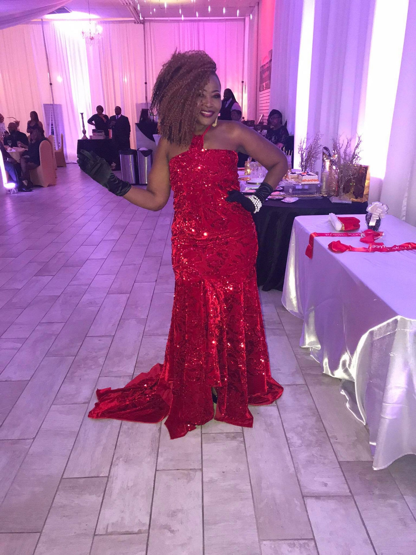 Red Velvet Gown