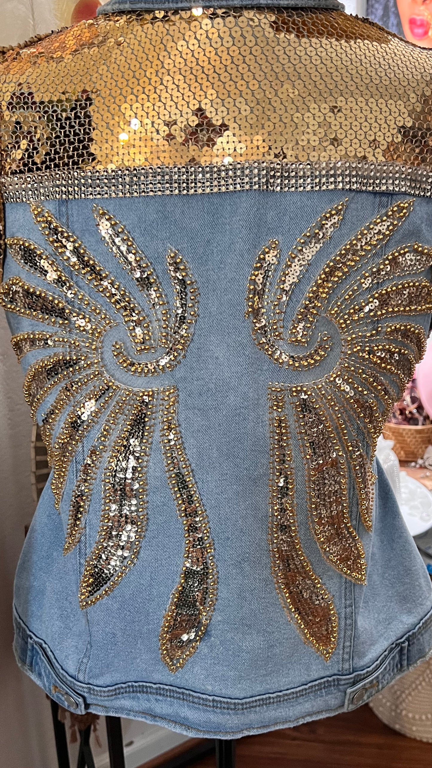 Denim Vest Embellished