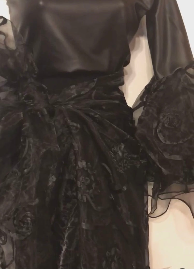 Faux Leather and Organza Ensemble