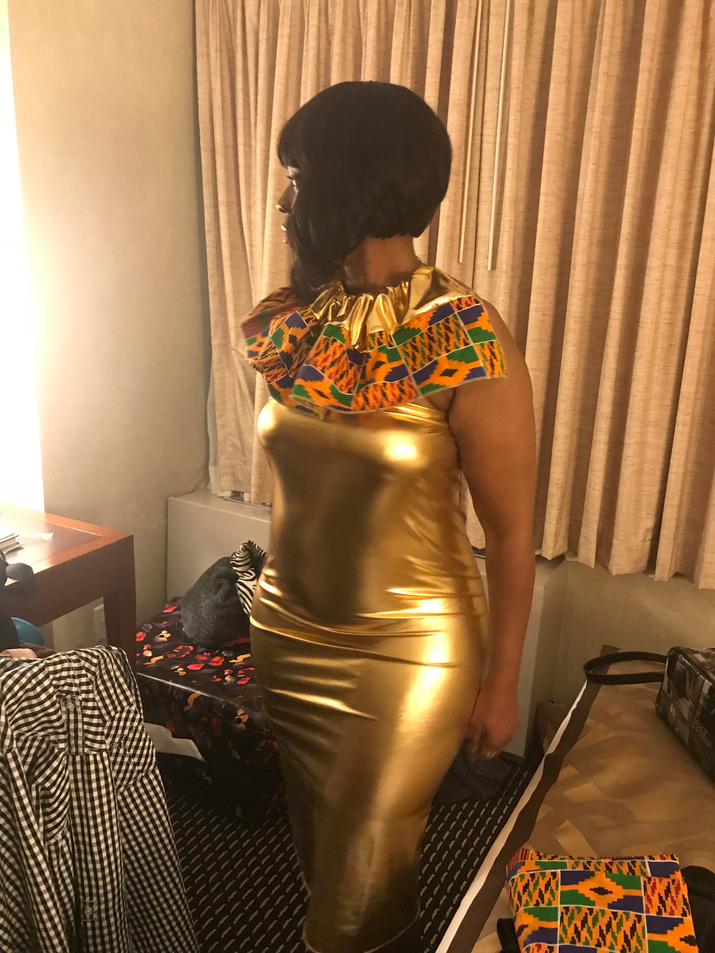 Gold Tube Dress and Collar